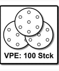 Granat P150 Grit 5 Inch Sanding Discs 100 Pack For 5 Inch Sanders 125mm Diameter Aluminum Oxide Abrasive Discs For Fine Finishes Heavy Duty Build Pro Grade Compatible With ES 125 And ETS 125 graphic showing 100 pack label