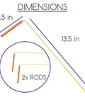 Top Rated Copper And Brass Dowsing Rods With Free Gliding Handles That Hit Different For Spirit Questing Water Divining Ghost Hunting Gold Finding And Tracking Lost Items Or Answering Quick Questions, dimensions displayed