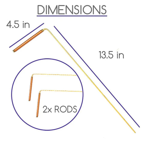 Top Rated Copper And Brass Dowsing Rods With Free Gliding Handles That Hit Different For Spirit Questing Water Divining Ghost Hunting Gold Finding And Tracking Lost Items Or Answering Quick Questions, dimensions displayed