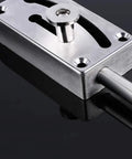 Real Deal Stainless Steel Door Security Chain With Deadbolt Stops showing secure metal latch for apartment use, ideal for two inch openings.