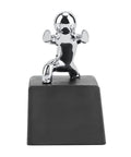 Non Slip Door Stopper With Rubber Base For Kid And Pet Safety At Home featuring a metallic figure on a black rubber base