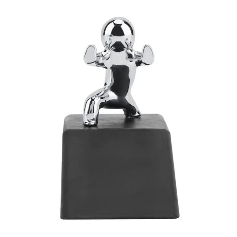 Non Slip Door Stopper With Rubber Base For Kid And Pet Safety At Home featuring a metallic figure on a black rubber base