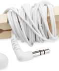 Natural Wood Clothespins 50 Pack Built Different Heavy Duty Wooden Clips With Rust Resistant Springs For Laundry Lines Photo Hanging Crafts And Diy Projects Yard Work Genuine American Grade Durability with white earphones.