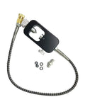 High Pressure Scuba Tank DIN Valve Adapter with 8mm Female Quick Disconnect, 20 Inch Spring Protector Hose displayed on white background