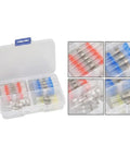 Hot Off The Press 50 Pack Solder Seal Wire Connectors Heat Shrink Tubing With Built In Solder Ring For Fast Wiring Jobs, Waterproof Sealing And Quick Install Without Crimp Tools Or Torches, assorted sizes in storage case