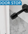 Two Pack Stainless Steel Door Buffer Stopper For Wall Protection And Door Bump Prevention No Drill Installation For Office Home Store Use Magnetic Mount shown in black