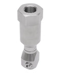 360° rotating spray nozzle, 304 stainless steel, 1/2 inch threaded inlet for barrel and tank cleaning.