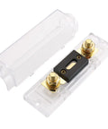 Premium Heavy Duty 500A ANL Fuse Holder Kit Featuring Tough As Nails Gold Plated Terminals For Beast Mode Car Audio Systems.