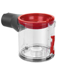 Clear Dust Bin Replacement For Dyson V7 V8 Cordless Vacuum Cleaners, Easy Fix No Fuss For Leaks And Cracks, Compatible SV10 SV11 Canister Attachments, Part No 967699-01, Durable Replacement Bin with red accents
