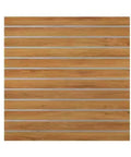 Front view of Natural Wood Slat Wall Panels With Pegboard Display Stand, showing uniform slats, for easy wall mount display.