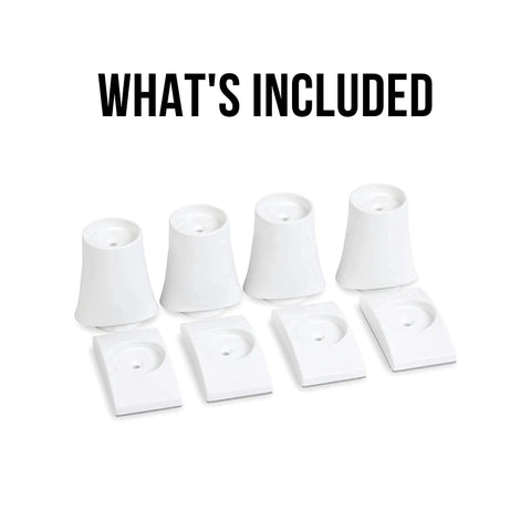 Four-pack of white Wall Nanny extenders included in 6 Inch Gate Extension Guard for child and pet gates on stairs.