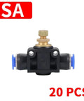 Two Way Quick Push Pneumatic Fitting Connector For 8mm Tubing Air Hose Joint Dope Push Fit Fittings Set 20 Pack SA