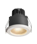 MXJCKSOQ 3CCT 3.5 Inch LED Recessed Lighting Anti-Glare Downlight with white aluminum trim and heat dissipation design.
