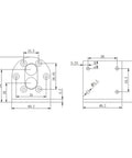 Technical drawing of planetary gear motor bracket dimensions for 550 545 520 3530 3540 series motors.