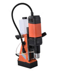 Rock Solid 1100W Magnetic Drilling And Tapping Machine With 10 To 35mm Range showing heavy-duty steel base and sliding rail setup.