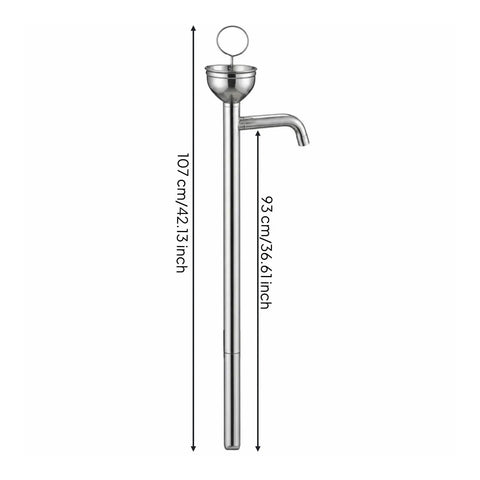 304 Stainless Steel Manual Drum Pump Hand Operated Oil Extractor Transfer With Side Outlet For Clean Focused Extraction From Barrels And Tanks In Farm Sheds Or Machinery Barns Bowl Shape Design