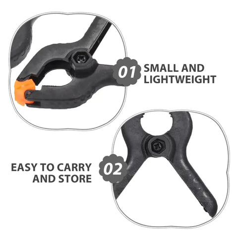 Cool 20 Piece Plastic Spring Clamp Kit For Woodworking And DIY Projects, Lightweight Durable Clips Perfect For Balloon Arches Backdrop Fastening And Crafts, small lightweight plastic spring clamp close-up
