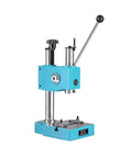 Pro Heavy Duty Half Ton Manual Arbor Press Desktop Punch Tool For Electronics Bearing Mounting Compact Hardware Jobs Smooth Action Shop Workhorse Beast in blue with solid frame and handle.