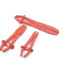 Top Notch 3 Pc Oil Pipe Clamp Tool Kit For Car Enthusiasts Line Pinchers And Sealers Perfect For Fixing Leaks Crushing Fuel Lines And Sealing Oil Pipes Like A Boss Without Breaking The Bank Today. 3 red plastic clamps on white background