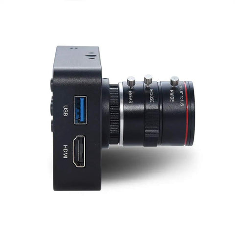 Slick 4K HDMI USB Camera With Crisp 1080P Streaming And Dead Simple Plug And Play Setup showing side view with USB and HDMI ports.
