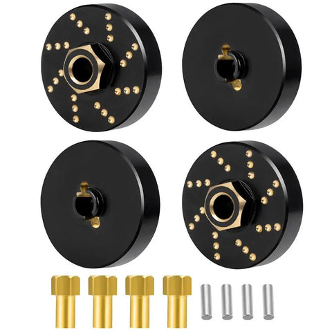 Beefy Brass Wheel Hex Hub Adapters And Extended Spacers Weights For 1/18 RC Crawlers TRX4M Bronco Defender K10 F150 Upgrades