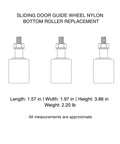 Nylon Bottom Guide Wheel Replacement For Cabinet Drawer Tracks White Roller easy install dimensions