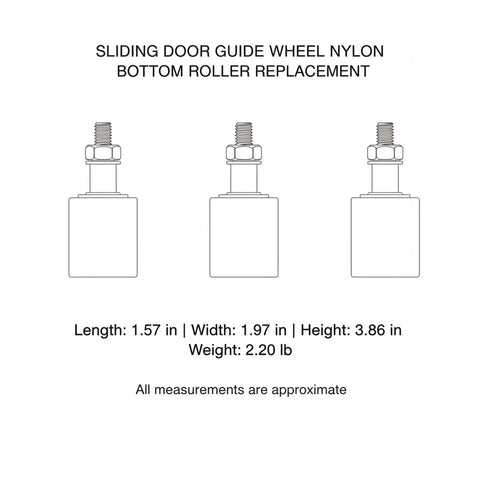 Nylon Bottom Guide Wheel Replacement For Cabinet Drawer Tracks White Roller easy install dimensions