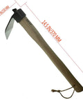 Carbon Steel Hand Mattock Pick For Gardening And Farming, Heavy Duty Forged Blade With Angled Edge, wooden handle