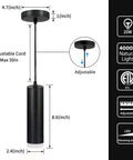 Dope Adjustable Focus Pendant Lights For Kitchen Island And Dining Room, Black Mini LED Spot Pendants, Dimmable 20W 4000K ETL Listed