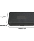 Carrying case for Power Punch Pliers Hand Held Metal Punch Kit with dimensions in millimeters and inches