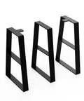 18 Inch Black Trapezoid Metal Bench Legs Set Of 3 Built To Last For Heavy Duty Furniture Sturdy Table And Bench Supports Mid Century Modern