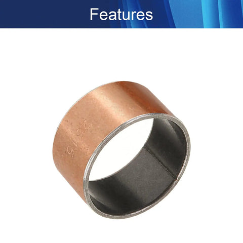 1 Piece Carbon Steel Bronze Sleeve Bearing 25Mm Inner Diameter 28Mm Outer Diameter 15Mm Long Oilless Plain Bushing For Motors, close-up view.