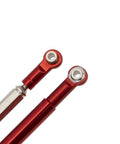 Beefy Aluminum Steering Linkage Kit With CNC Machined Servo Arm Horn For 1 To 12 MN Series RC Cars, red metal links
