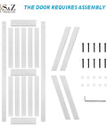 36x84 Inch Double Sliding MDF Barn Door With 13 Ft Hardware Kit includes solid slab, hardware, and assembly components