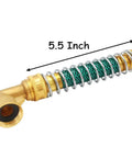 Brass 3/4 Inch GHT 90 Degree Elbow Garden Hose Connector Kit With Male And Female Adapters, Rust-Resistant, Leak-Proof, No Fuss, Includes 5.5 Inch Coil Spring Connector, Rubber Washer, Stainless Steel Spiral Ring For Quick, Easy Watering. 5.5-inch brass elbow connector with coil spring