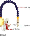 Mist coolant lubrication system unit by Amazon with blue flexible hose and jet nozzle for CNC lathe/milling/drill machines.