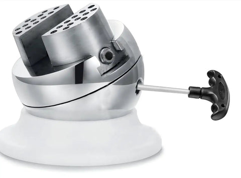 3 Inch Ball Vise Engraving Tool With 360 Degree Rotation Pro Grade Stainless Steel Clamp side view showing clamp detail