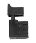 Heavy Duty Variable Speed Trigger Switch With Dead Easy Turn Knob For Electric Drill And Circular Saw Lock On Or Self Rest Mode Black Housing top view of black switch