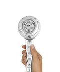 Hand holding Original Massage Shower Head With Handheld Spray And PowerSpray 2.5 GPM Chrome Finish Adjustable Bracket