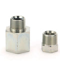 Two brass adapters from 100 Pcs 5N-02-04 NPT Male And Female Hose Fittings Kit for quick connects, shown side by side.