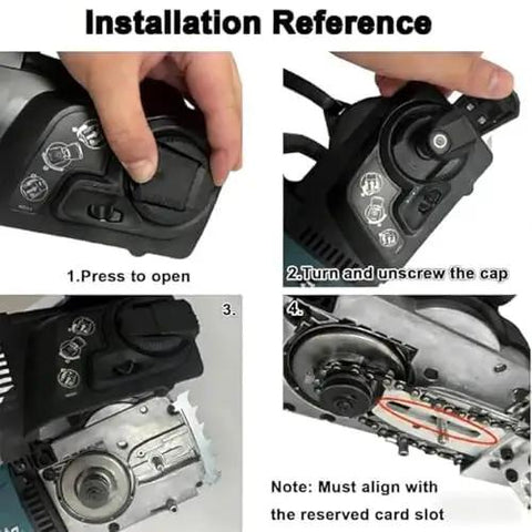 Installation reference image for Badass Performer Foam Planer Saw, showing controls and assembly instructions.
