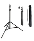 Heavy Duty Light Stand 9.5 Feet Adjustable Tripod for Photo Studio Gear with 3-leg base, bag, and cushions visible