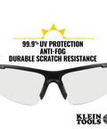 Anti Fog Safety Glasses With Semi Frame Scratch Resistant Protective Eyewear For Indoor Outdoor Use Glare Reduction
