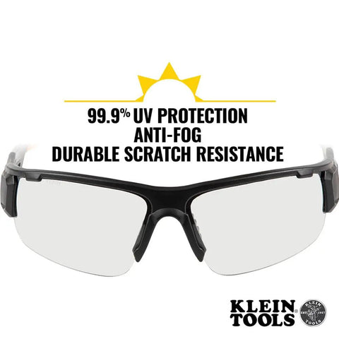 Anti Fog Safety Glasses With Semi Frame Scratch Resistant Protective Eyewear For Indoor Outdoor Use Glare Reduction
