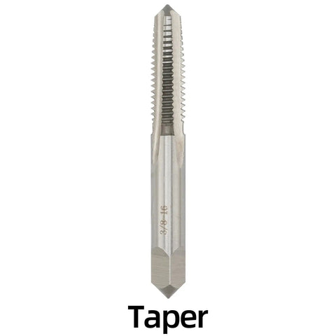 3/8-16 UNC Hand Tap Set Right Hand Threading Tool Taper Tap for Metalworking with Alloy Tool Steel Construction