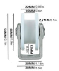 Front view of Heavy Duty Nylon Caster Wheel With Groove Sliding Track Roller Directional Pulley 201 Stainless Steel Bearing