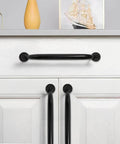 Two Pack 3-3/4 Inch Hole Center Matte Black Cabinet Pulls, Heavy Duty Solid Drawer Handles For Kitchen Vanity And Bathroom By CABDM installed