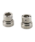 Two stainless steel damping hinge rocker arm joints with top mounting holes