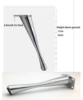 Heavy Duty Metal Furniture Legs Set Four Pieces Diagonal Sofa Legs for modern couches with floor protection, 17cm height