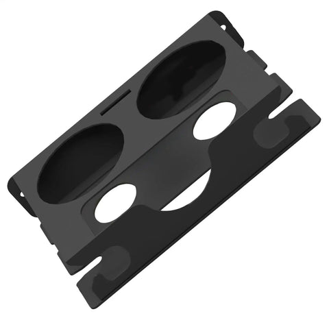 Iron Build Spray Bottle Rack Wall Mount Organizer for garage or shop upright bottle storage setup with powder-coated finish